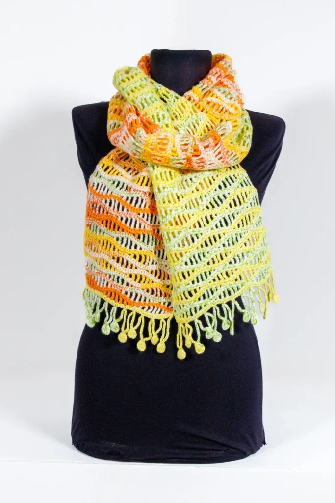 צעיף סרוג צבעוני