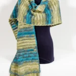 צעיף רחב סרוג גווני ירוק