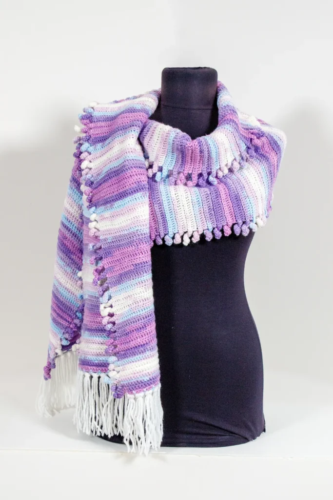 צעיף  סרוג צבעוני