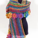 צעיף רחב סרוג צבעוני