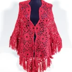 עליונית סרוגה מעוצבת בצבע בורדו