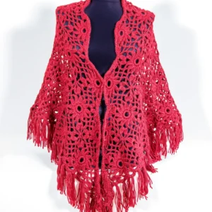 עליונית סרוגה מעוצבת בצבע בורדו