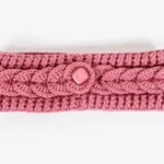 מחמם אוזניים סרוג בעבודת יד בצבע ורוד כהה