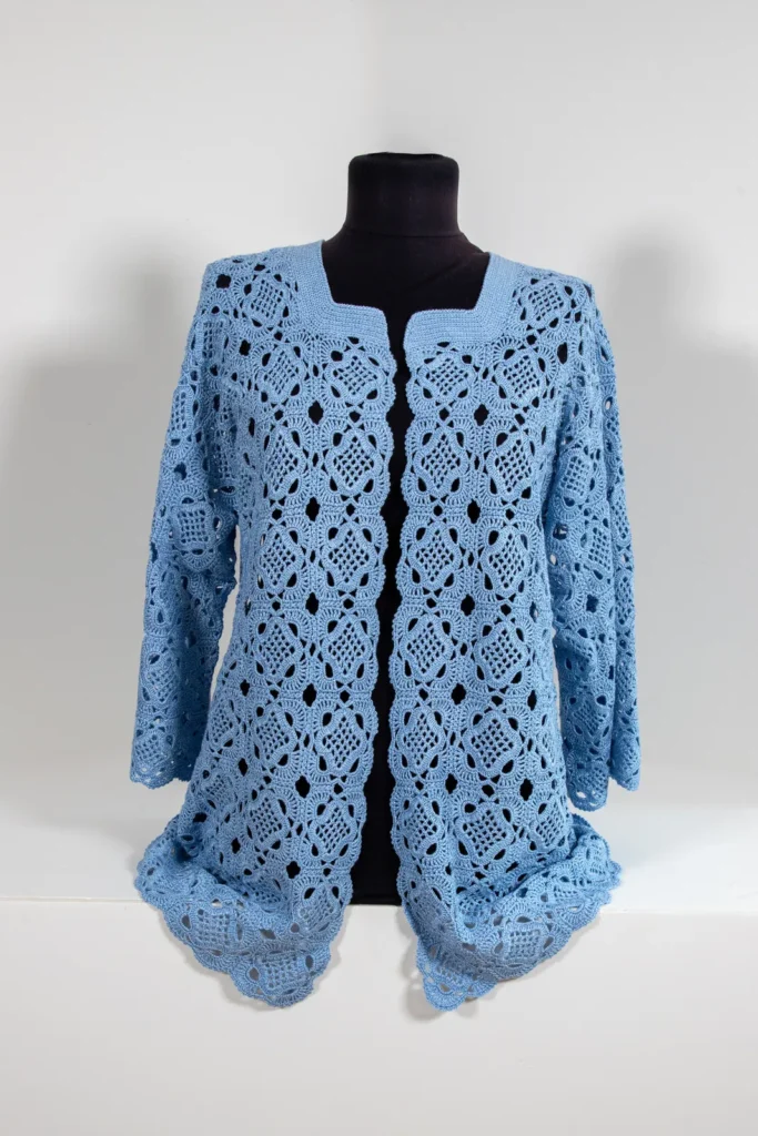 קרטיגן סריג בצבע כחול