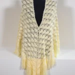 עליונית סרוגה מעוצבת בצבע צהוב בהיר