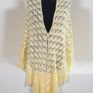 עליונית סרוגה מעוצבת בצבע צהוב בהיר