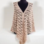 עליונית סרוגה מעוצבת בצבע חום בהיר-ורוד