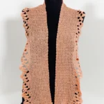 צעיף סרוג בצבע אפרסק